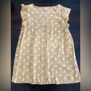 Gap brand misses size small yellow paisley top